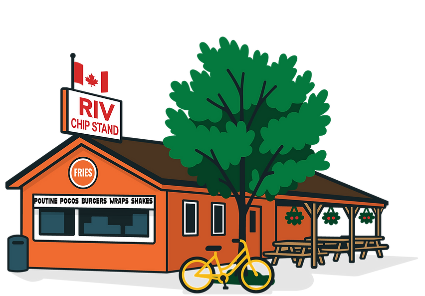 Illustration of the chip stand in Sturgeon Falls.